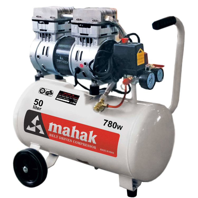 کمپرسور 50 لیتری بیصدا بدون روغن محک مجهز به شیر برقی HSU750-50L