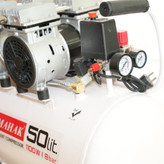 کمپرسور 50 لیتری بیصدا بدون روغن دو موتور محک مجهز به شیر برقی HSU1100-50L